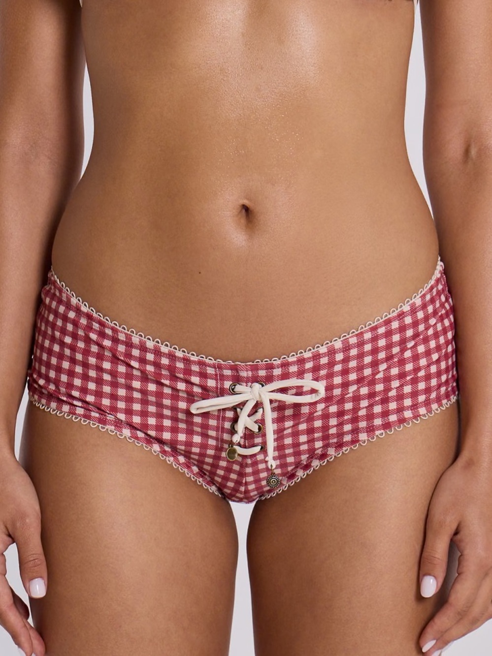 Jaded London Freda Gingham Mini Short Bikini Bottoms